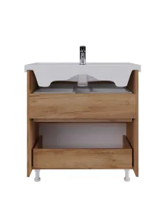 Тумба под раковину напольная Vigo Wave 385 80 см поставляется в разобранном виде дуб золотой